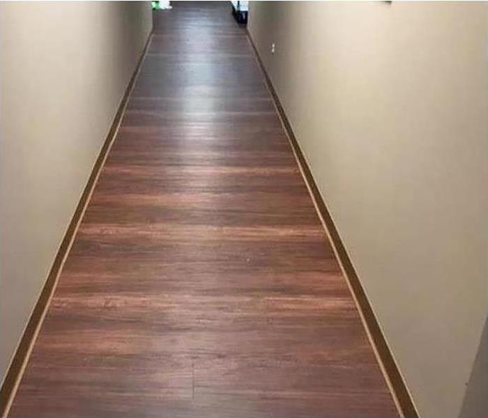 new wood flooring in the hallway, fresh walls